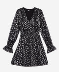 The Kooples - Robe Courte A Petits Coeurs Manches Longues Taille Elastiquee