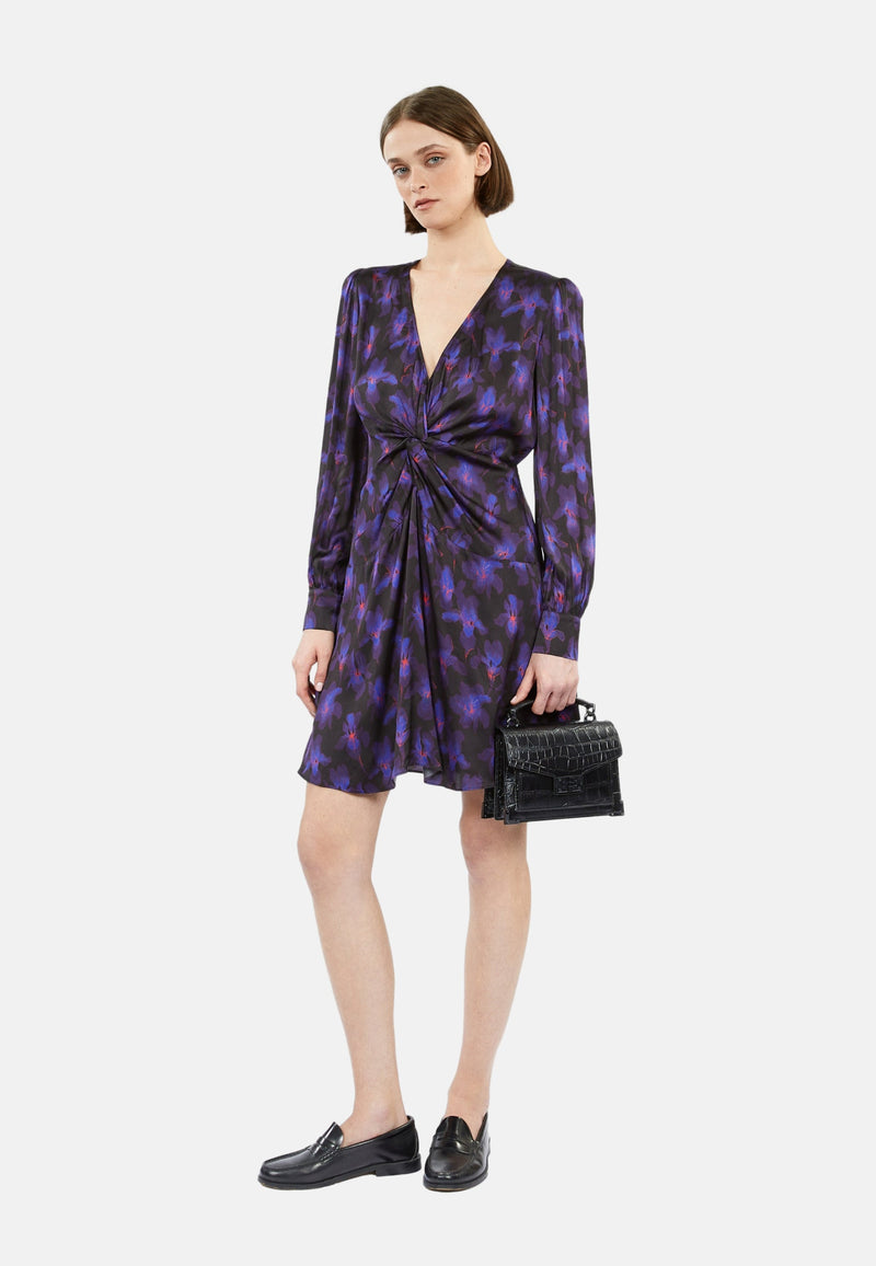 Robe Courte Nouee Manches Longues