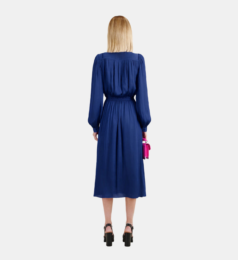 Robe Longue Manches Longues A Fronces