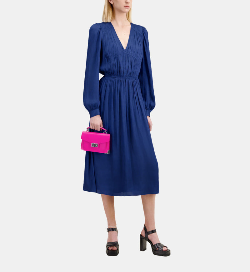 Robe Longue Manches Longues A Fronces
