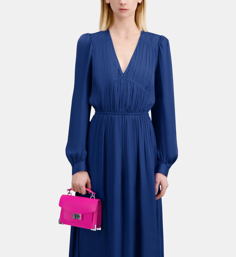 Robe Longue Manches Longues A Fronces