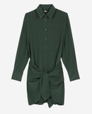 The Kooples - Robe Chemise Manches Longues En Soie Lavee Nouee