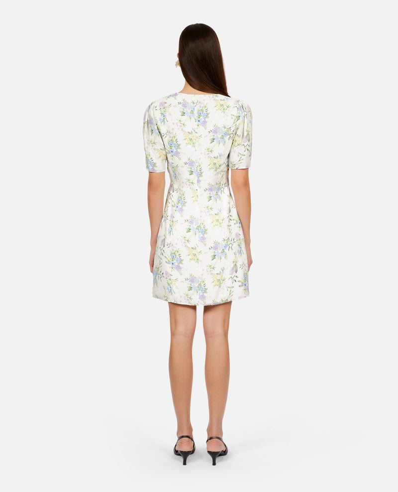 Robe Courte A Manches Courtes Froncee