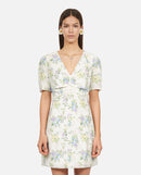 Robe Courte A Manches Courtes Froncee