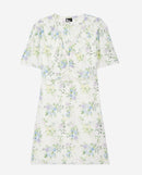 Robe Courte A Manches Courtes Froncee