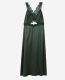 Robe Longue En Soie Avec Guipure