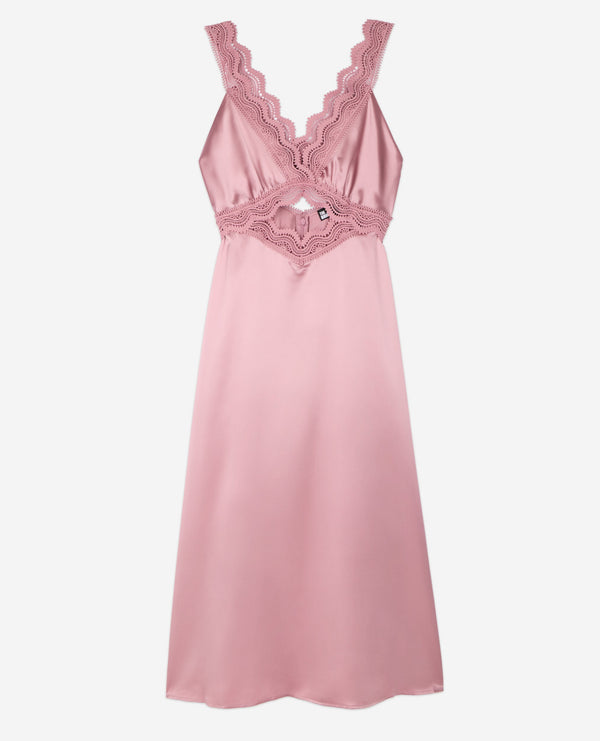 The Kooples - Vestido Largo De Seda Con Guipur