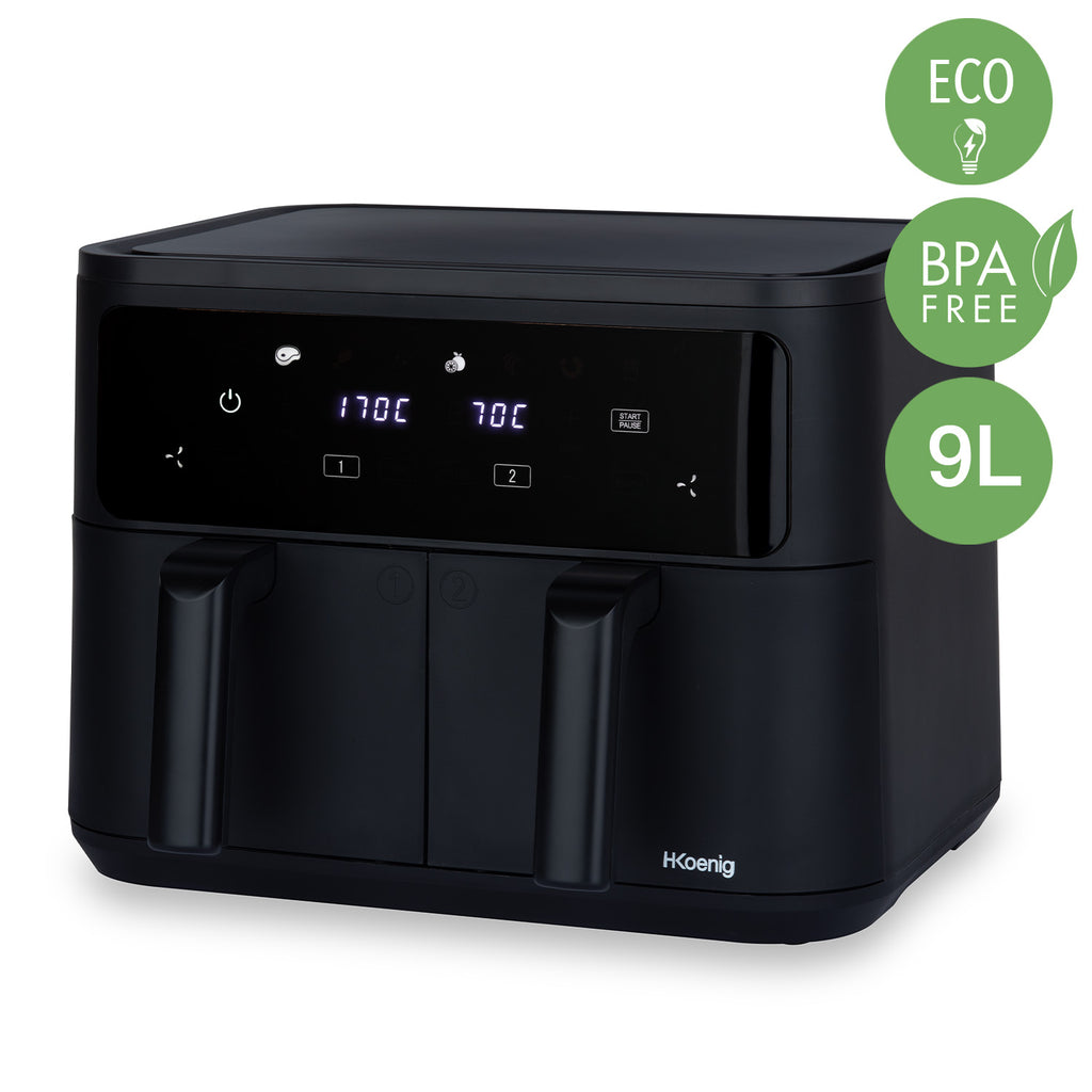 Freidora Sin Aceite Doble 2x4.5L - Negro
