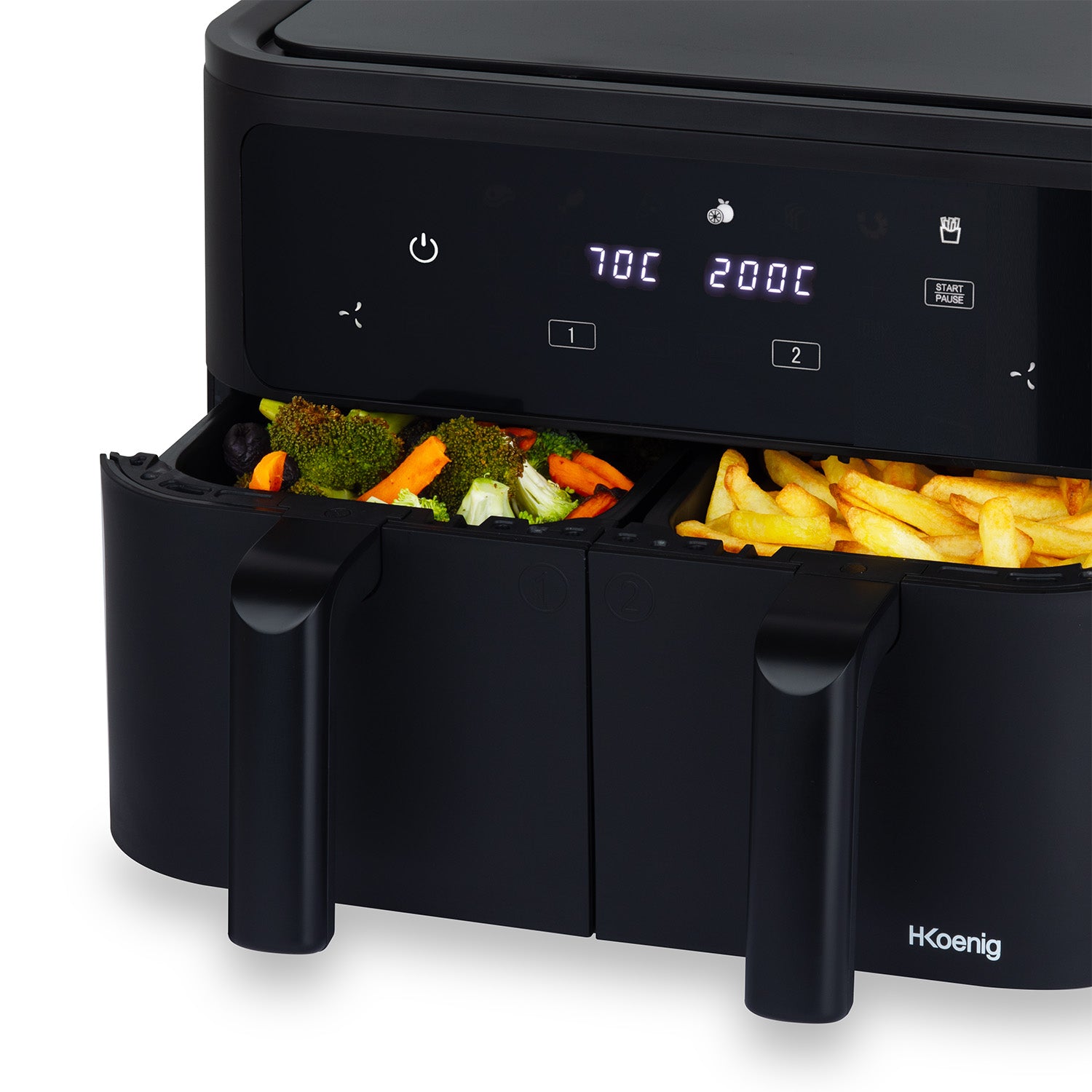 Freidora Sin Aceite Doble 2x4.5L - Negro