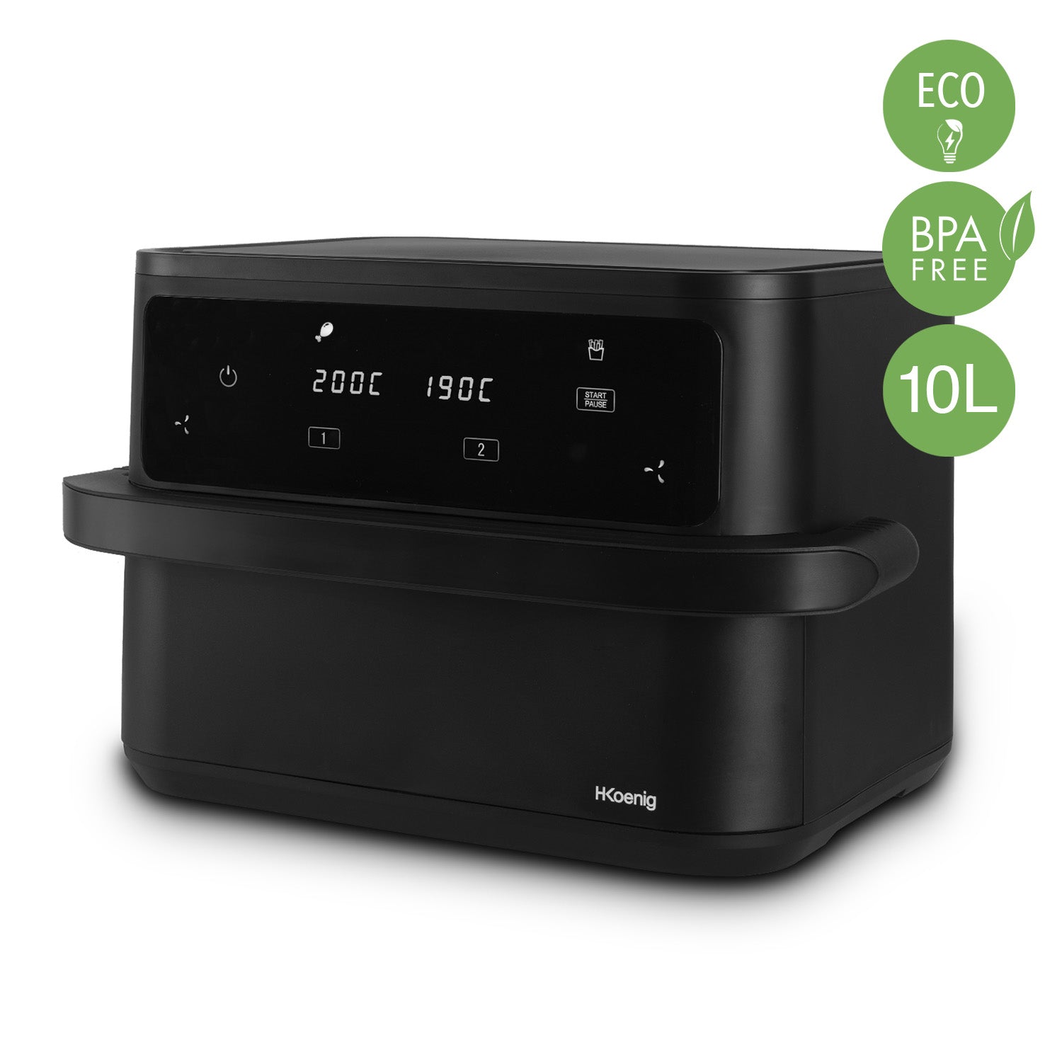 Large Basket Air Fryer 10L - Black