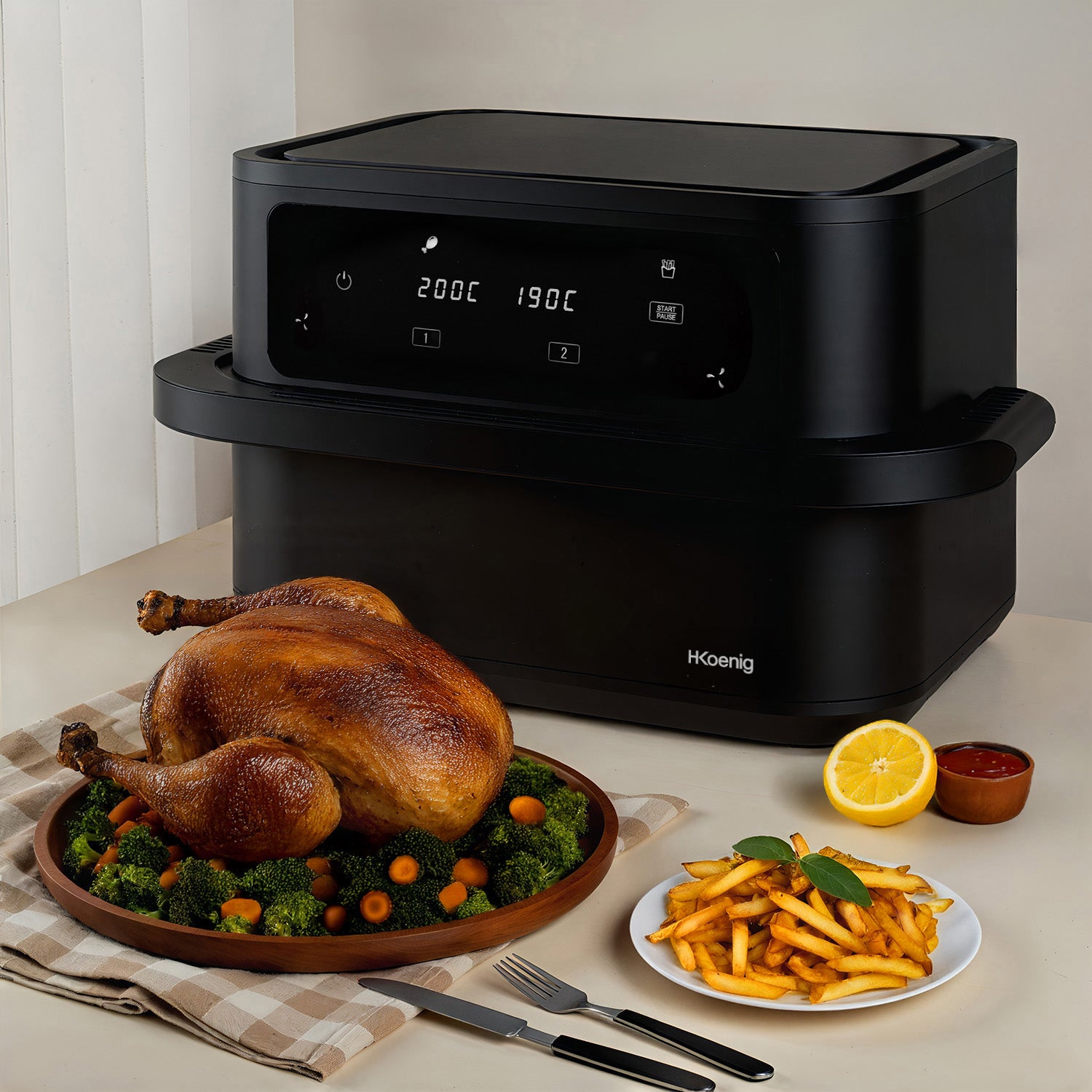 Large Basket Air Fryer 10L - Black