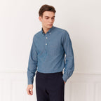 Chemise Popover En Chambray Bleu Denim