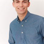 Chemise Popover En Chambray Bleu Denim