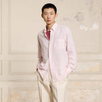 Chemise En Lin Et Coton Rose Pâle
