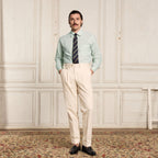 Chemise En Popeline Verte À Rayures