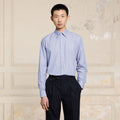 Chemise En Popeline Bleue À Rayures