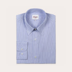 Chemise En Popeline Bleue À Rayures