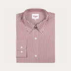Chemise En Popeline À Rayures Bordeaux Et Blanches