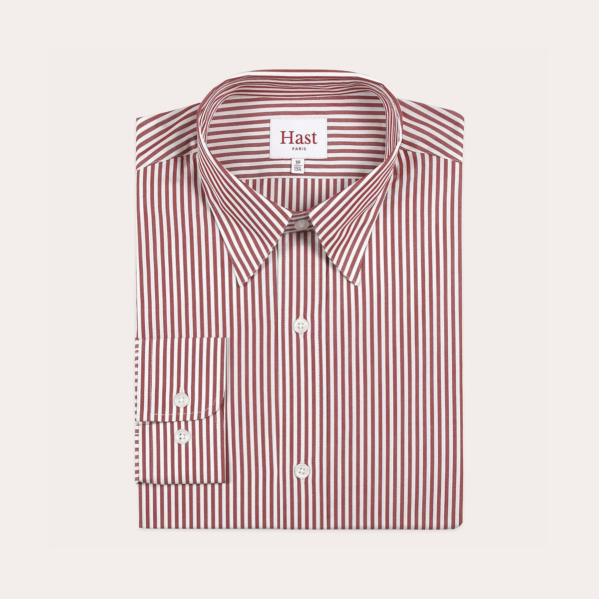 Chemise En Popeline À Rayures Bordeaux Et Blanches