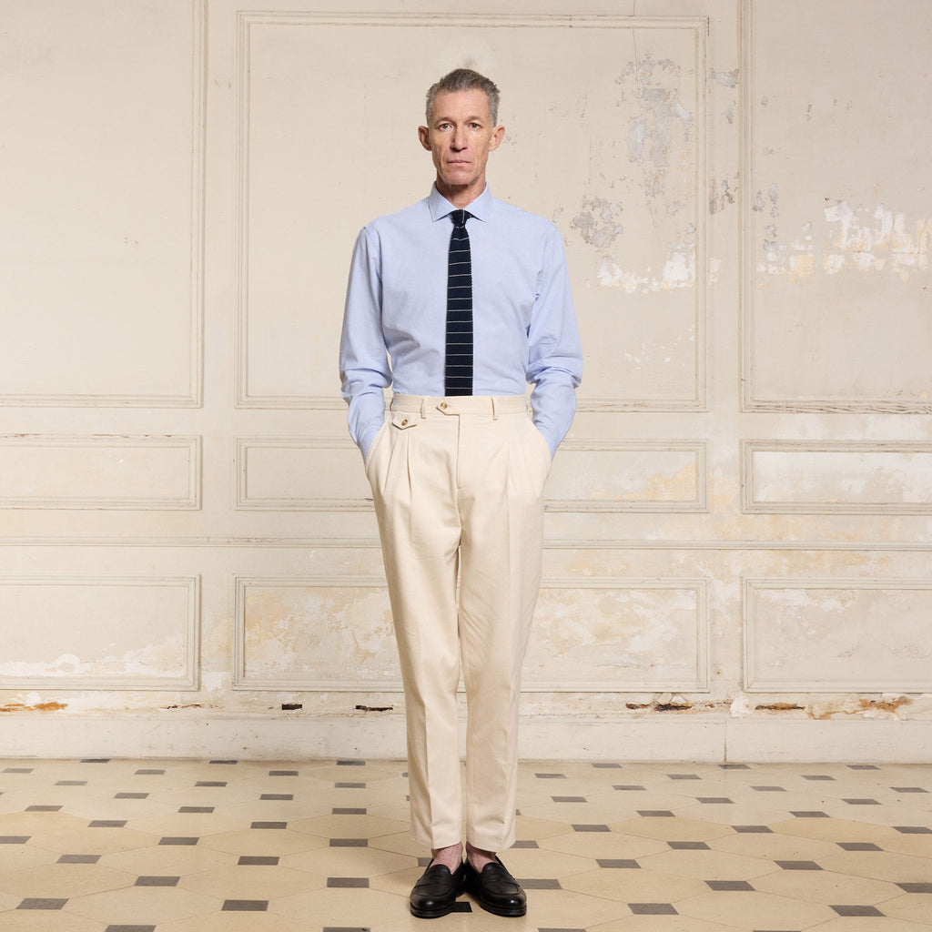 Chemise En Coton Et Lin Bleu Ciel