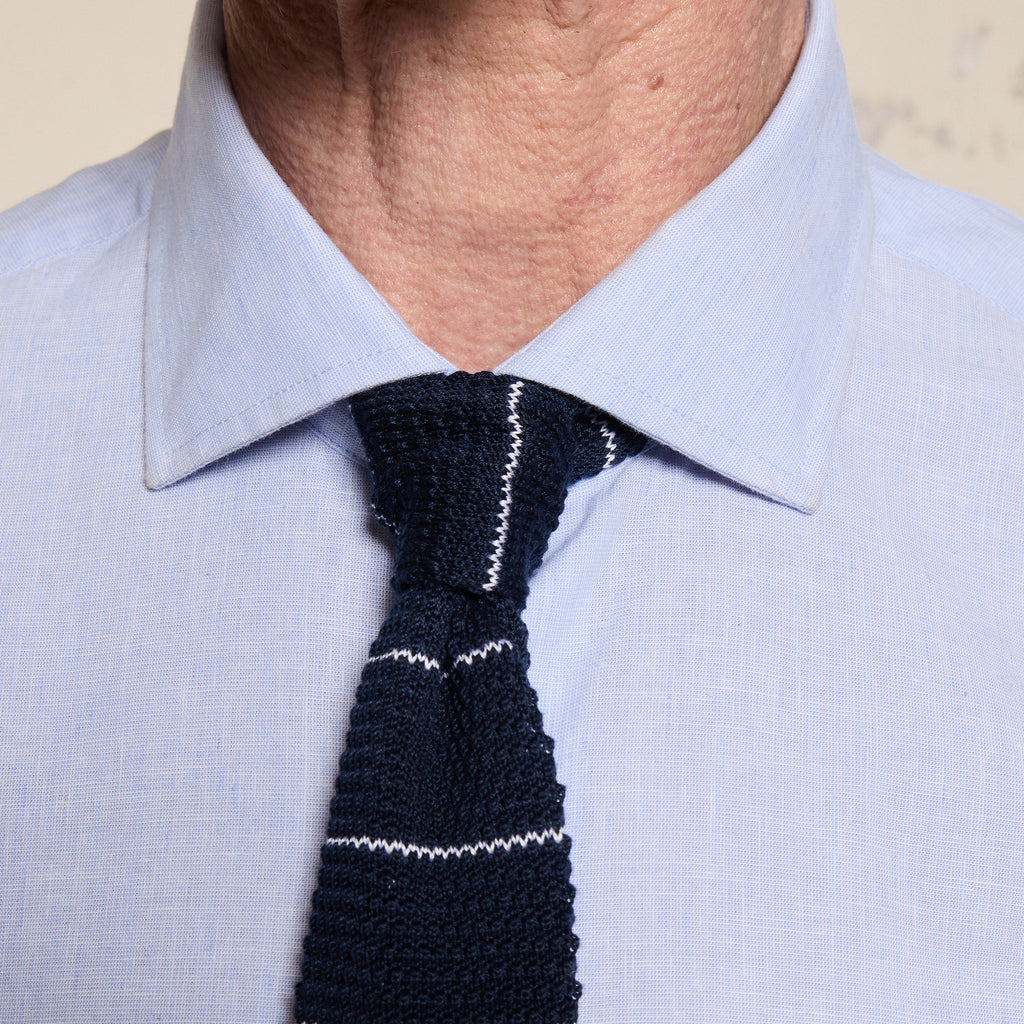 Chemise En Coton Et Lin Bleu Ciel