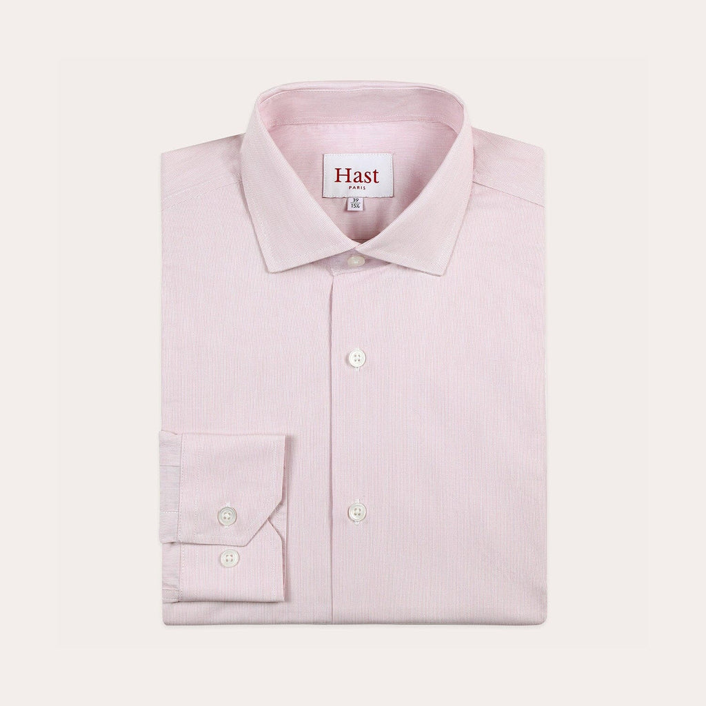 Chemise En Popeline À Micro-Rayures Bordeaux