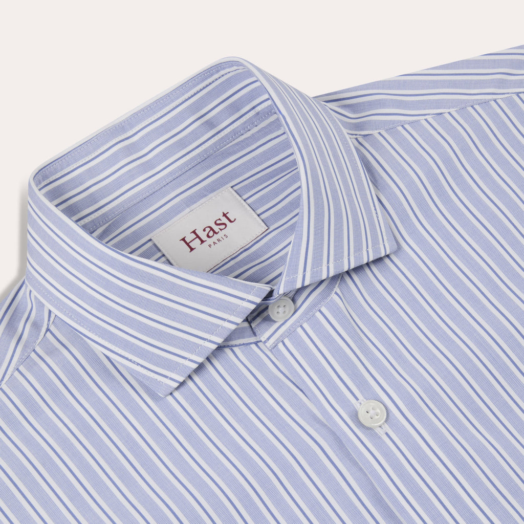 Chemise En Popeline À Rayures Bleues