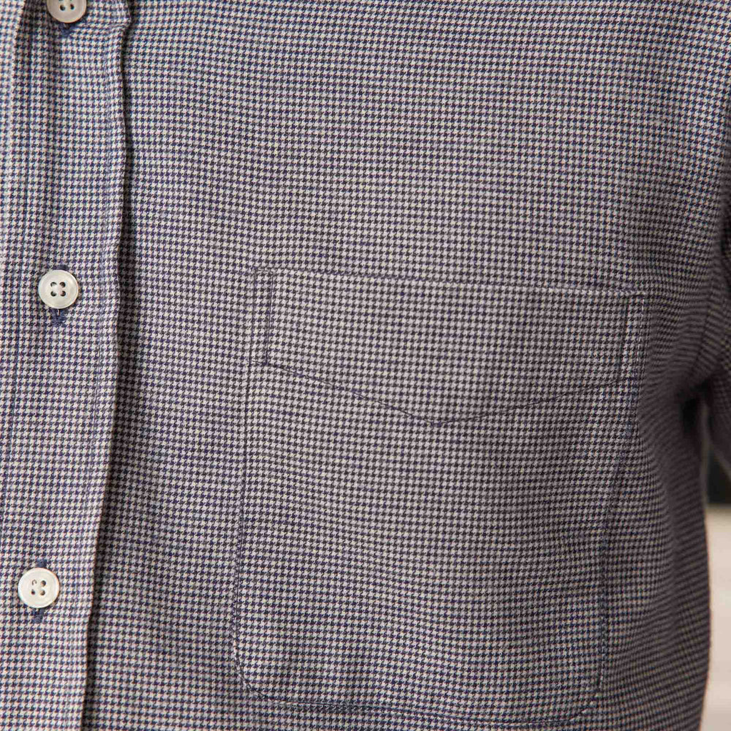 Chemise En Flanelle Pied De Poule Marine
