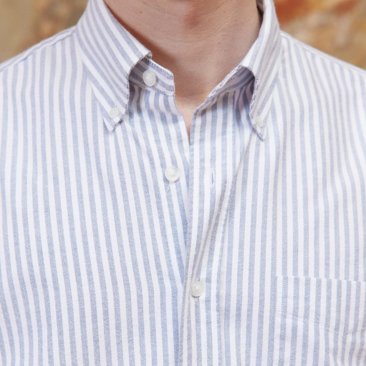 Chemise En Flanelle À Rayures Bleues Et Blanches