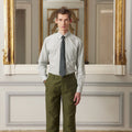 Chemise En Oxford À Rayures Vertes Et Blanches