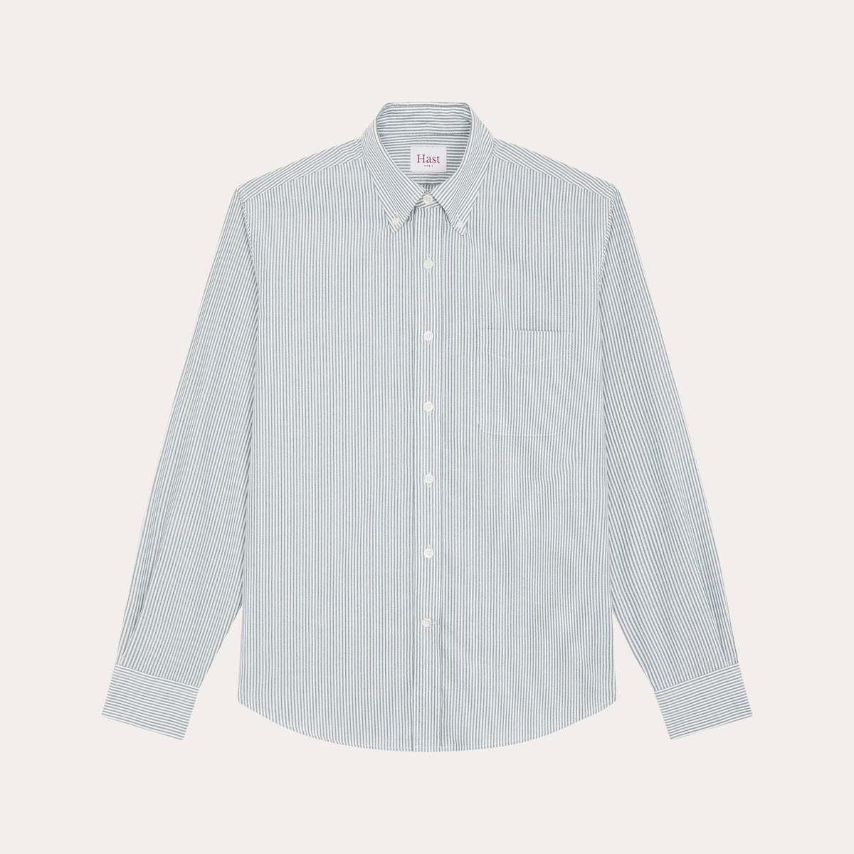 Chemise En Oxford À Rayures Vertes Et Blanches
