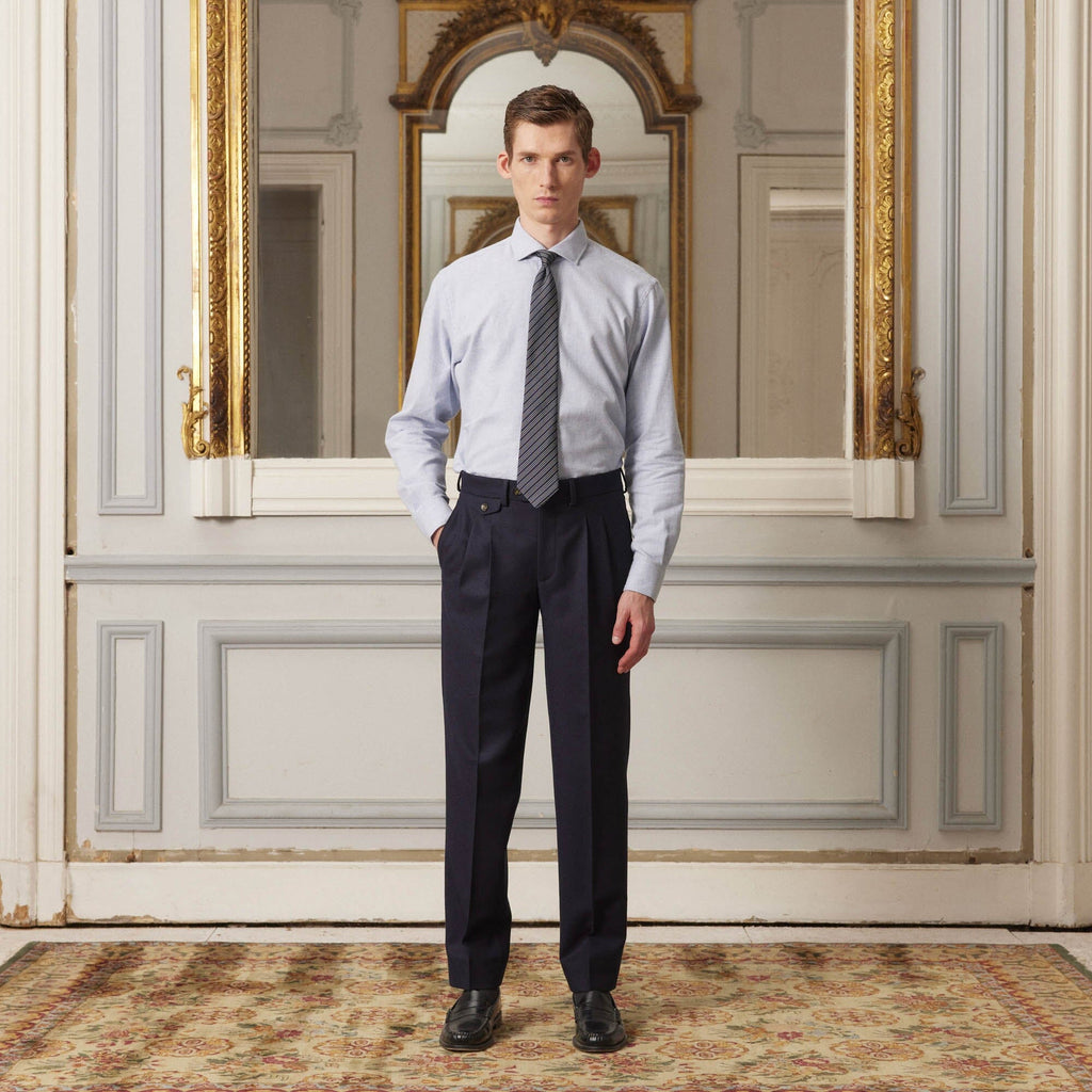 Chemise En Flanelle Bleu Chiné
