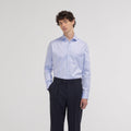 Chemise Cintrée En Twill Double Retors Bleue