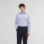 Chemise Cintrée En Twill Double Retors Bleue