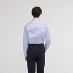 Chemise Cintrée En Twill Double Retors Bleue