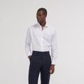Chemise Cintrée En Twill Double Retors Blanche