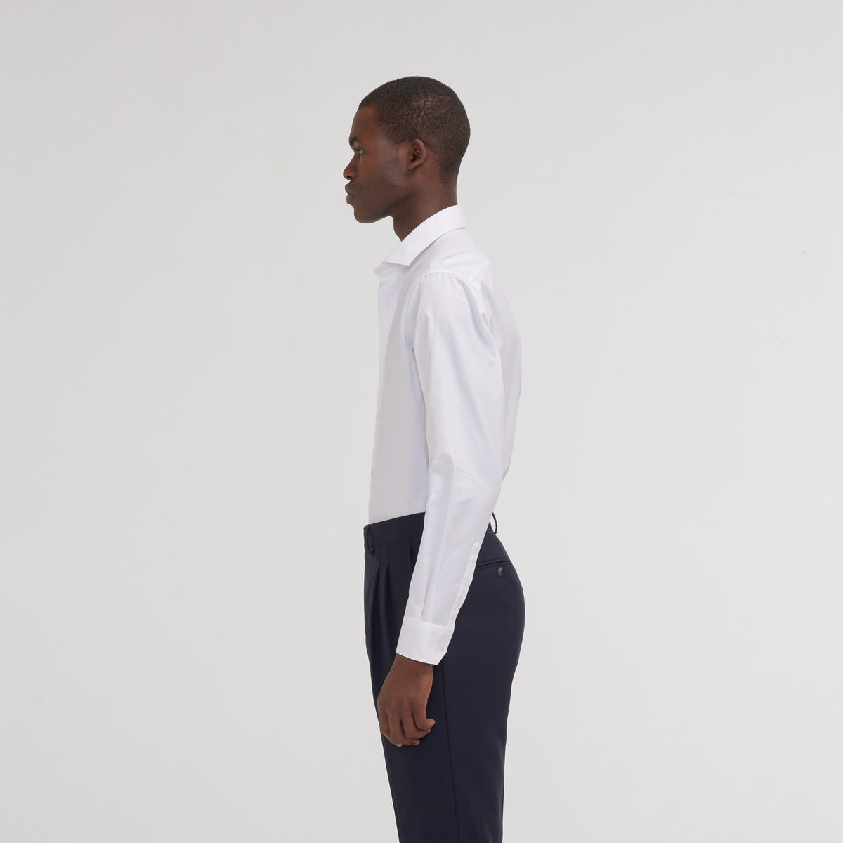 Chemise Cintrée En Twill Double Retors Blanche