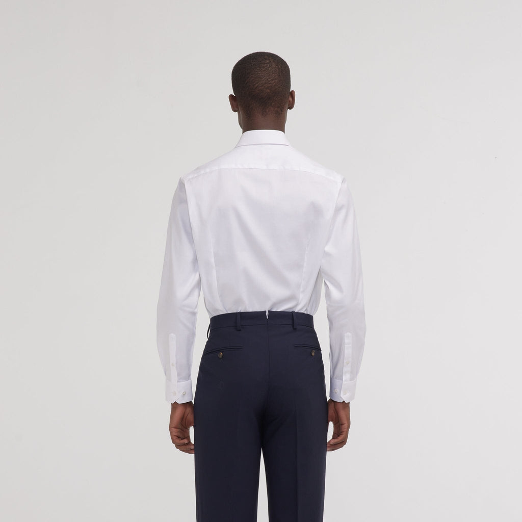 Chemise Cintrée En Twill Double Retors Blanche