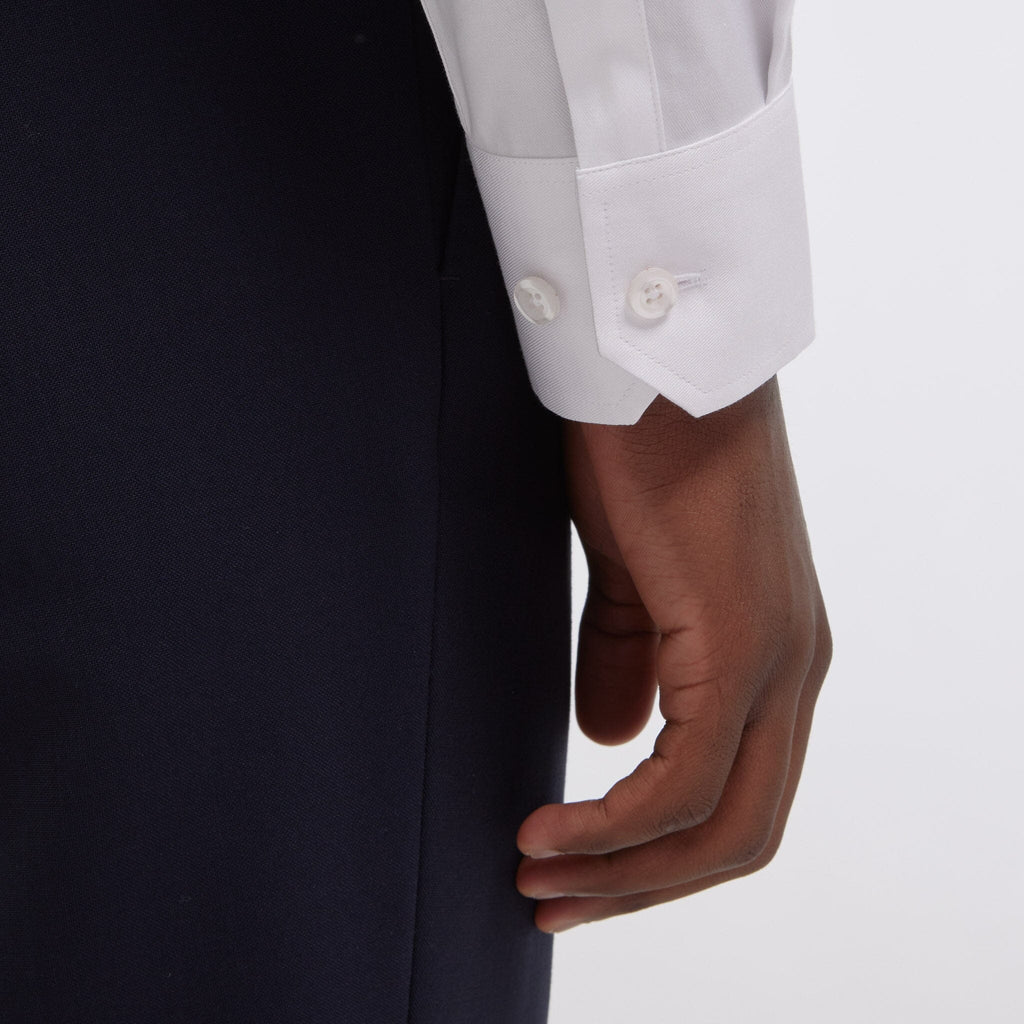 Chemise Cintrée En Twill Double Retors Blanche