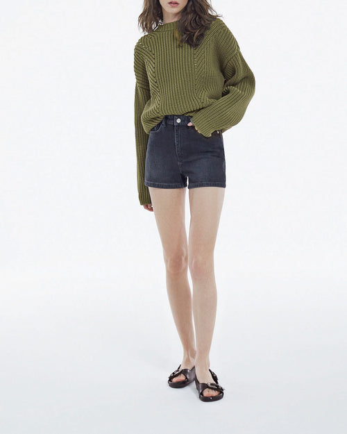 Mom Cut Shorts - Washed Black - Women