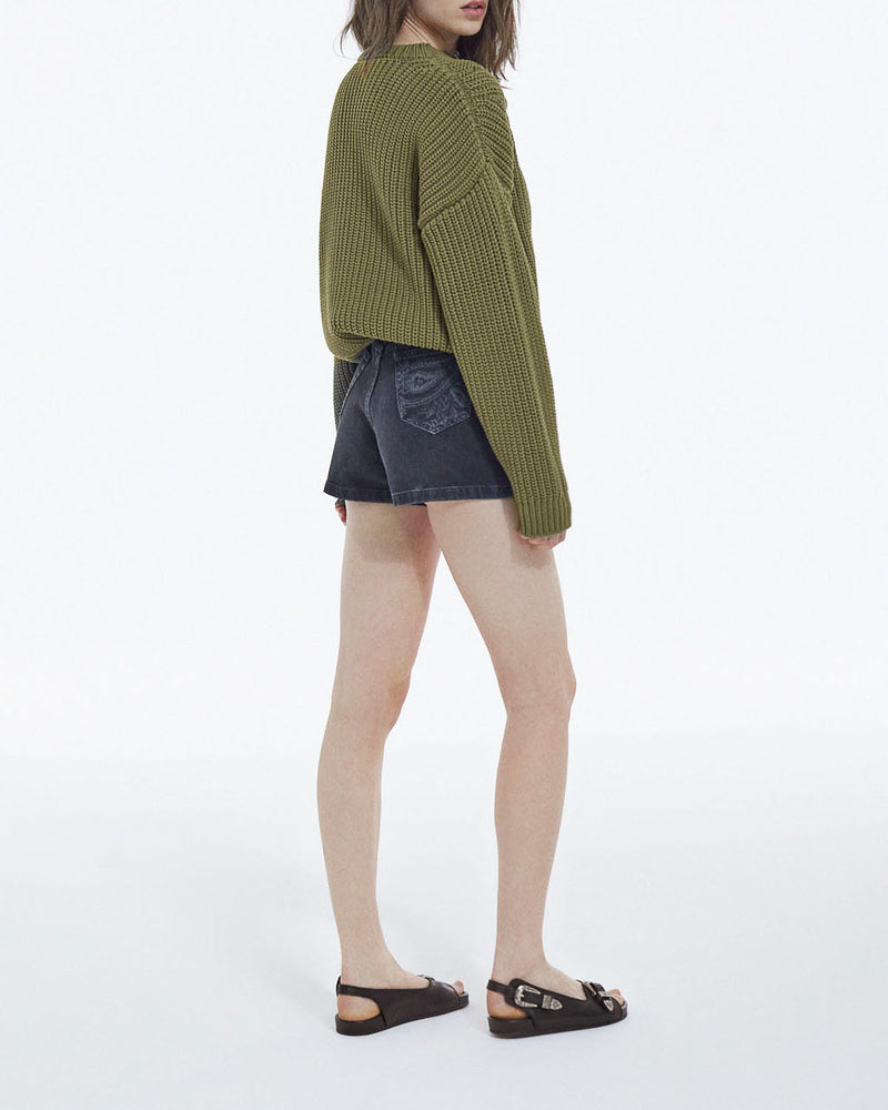 Shorts Mom Cut - Negro lavado - Mujer