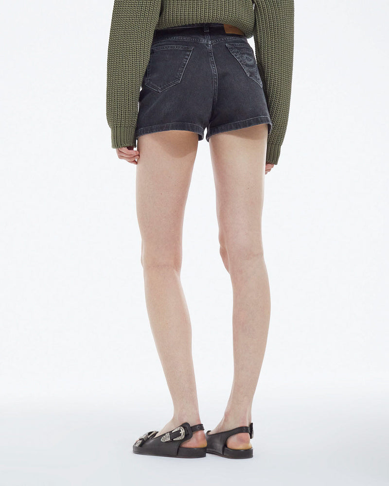 Shorts Mom Cut - Negro lavado - Mujer