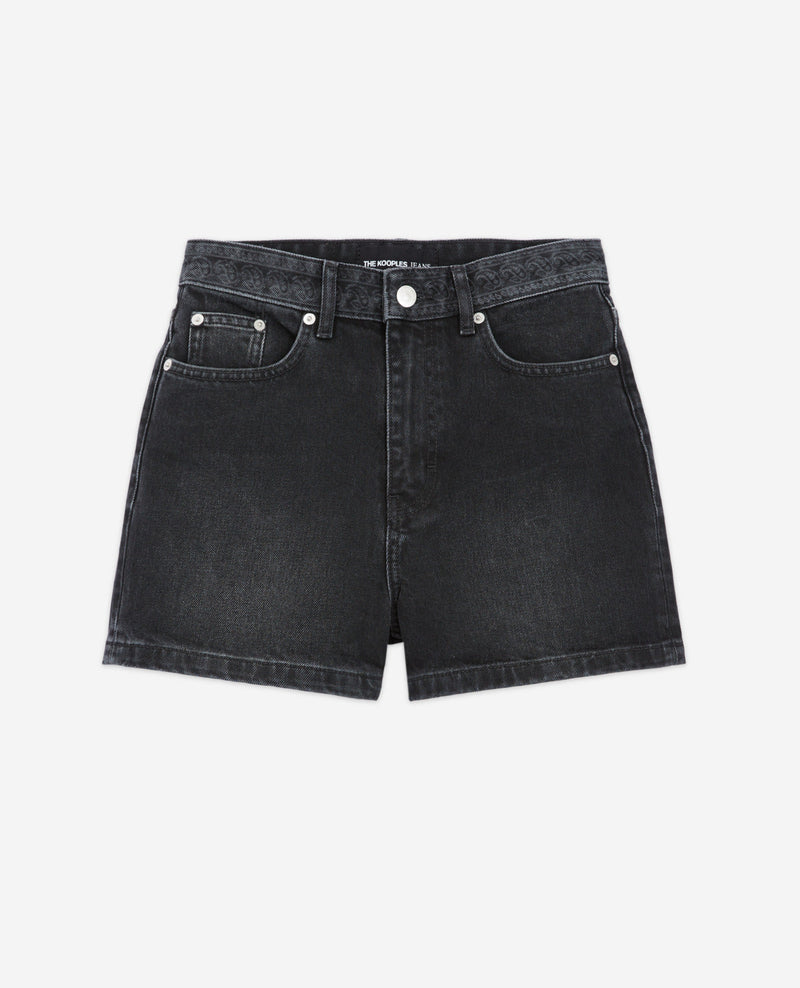 Shorts Mom Cut - Negro lavado - Mujer