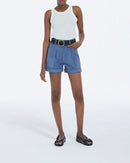 The Kooples - Pantalón corto recto ante - Azul - Mujer