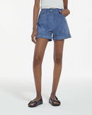 The Kooples - Pantalón corto recto ante - Azul - Mujer