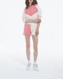 Short Rose Et Écru Coton Modal À Logo - Femme