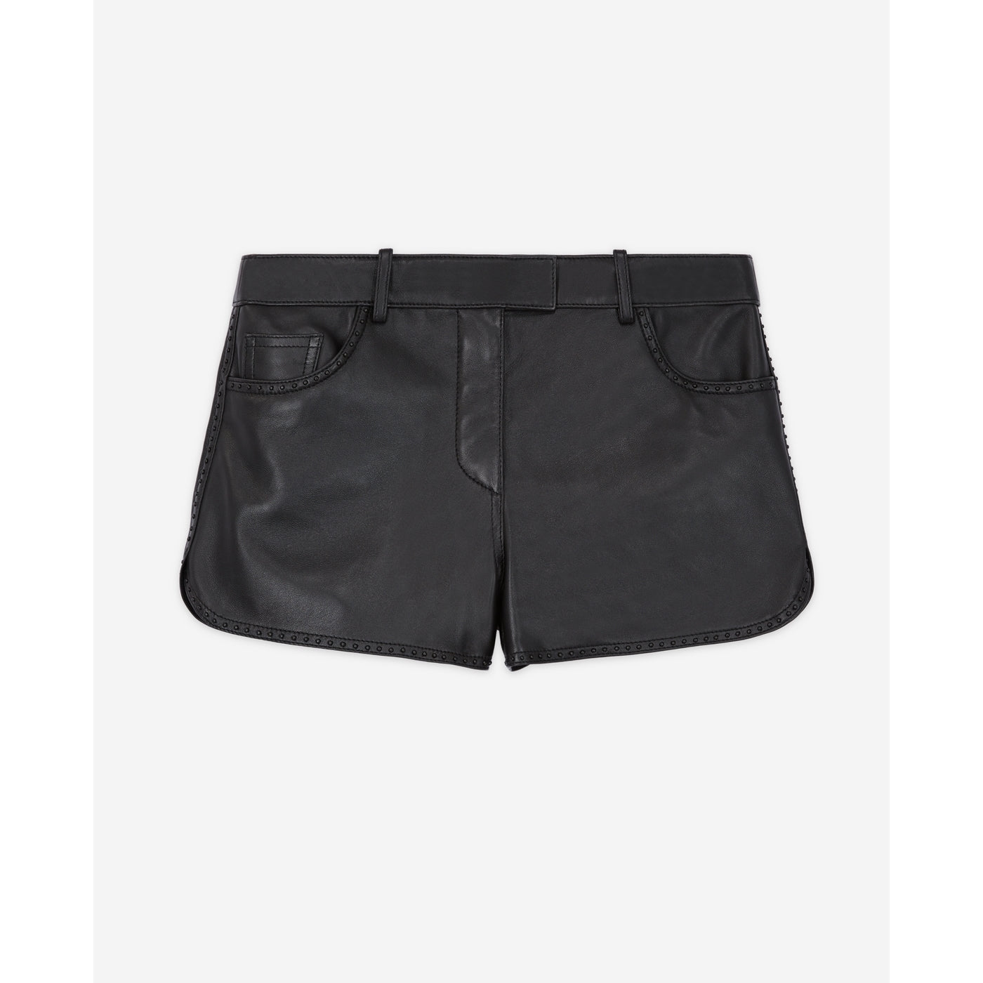 The Kooples - Lambskin Leather Shorts - Black - Women