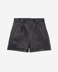 The Kooples - Lambskin Leather Shorts - Black - Women