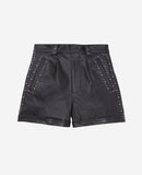 Shorts de piel de oveja - Negro - Mujer