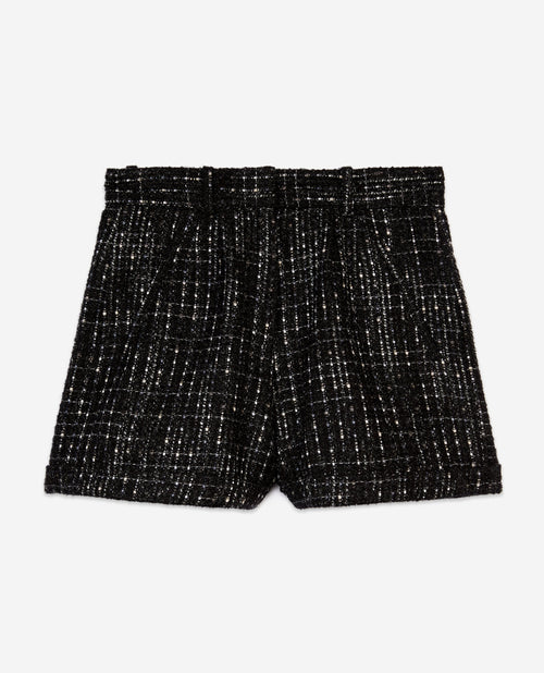 Short Taille Haute En Tweed